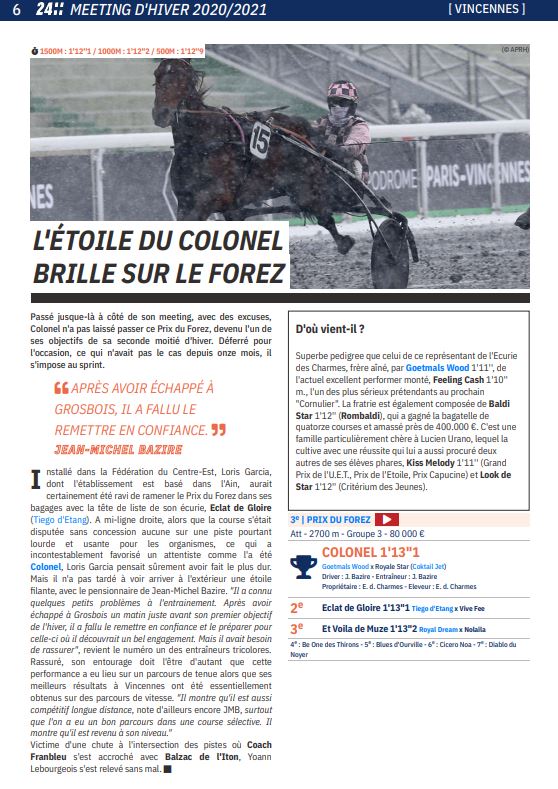 article le trot colonel